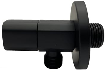 Robinet d'arrêt d'eau 1/2 - 3/8, robinet d'équerre en céramique, valve d'angle, idéal pour les salles de bains, les bateaux, les bars ou les restaurants (noir mat)
