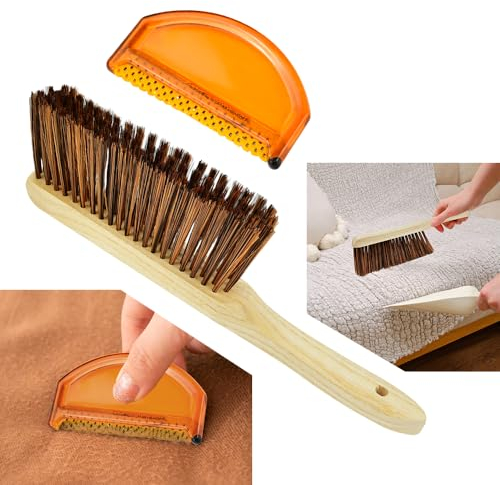 TANCUDER Set di 2 spazzole per vestiti, spazzola per pelucchi e pettine in cashmere, pettine per maglioni, rasoio, lanugine, pelucchi, tessuto per rimuovere pelucchi e pelucchi, per rimuovere pelucchi