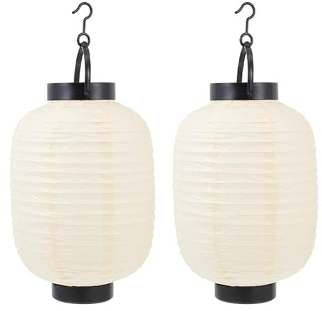 KITANDOVE 2pcs Chinese Paper Lanterns Hanging Asia Japanese Paper Lamps for Chinese New Year Lanterns Decorations Oval-Shaped