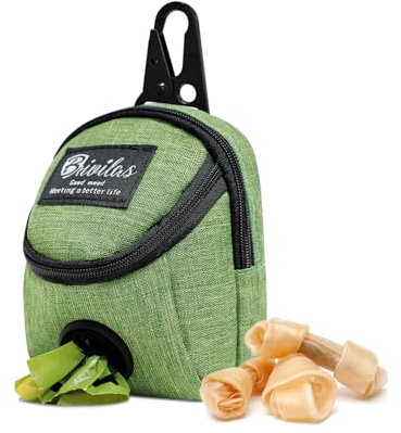 MultiValue Dog Walking Bag, Multifunctional Dog Training Treat Pouch Bag Oxford Cloth Waterproof Dog Food Treat Bag with Built-in Poop Bag Dispenser for Travel Outdoor Training (Green, A)