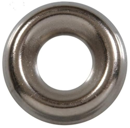 1/4 Countersunk Finishing Washers (Pack of 20), for Screws/Bolts/Nails, Nickel Plated Steel - by Chipmunk Hardware