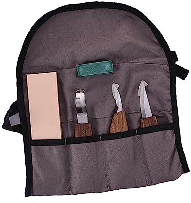 Kit per Intagliare Legno 5 Pezzi Manico in Legno Marrone | Principianti, Acciaio Inox, per Pioppo e Hickory, Uso su Carving e Cartone