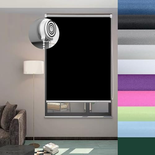 Verdunkelungsrollos Thermo-Rollos 120 x 150 cm Isoliert UV-Schutz Tag und Nacht Vorhänge für Schlafzimmer und Wohnzimmer Maßanfertigung