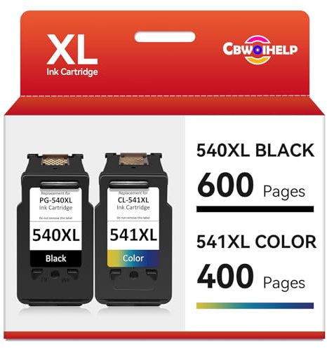 540 541 XL Ink Cartridges Combo Pack, Remanufactured PG-540 Black and CL-541 Colour for canon 540 and 541 ink cartridges, Compatible with Canon Pixma MG3650 MG4250 MX475 TS5150 TS5151 MG3600 Series