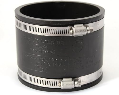 4 Rubber Coupling 110mm PVC Waste and Soil Drain Repair Pipe Coupler Inc Hose Clips- RUBBERC4 Flexible Repair Coupling