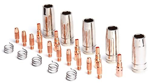 25 Stück Verschleißteile Set für MB25 - Schweißbrenner Gewinde M6 MIG/MAG Schweißzubehör Nachbau Qualität WELDCUT (Zirkonium-Stromdüsen (CuCrZr), 1.0 mm CuCrZr (140.0245))
