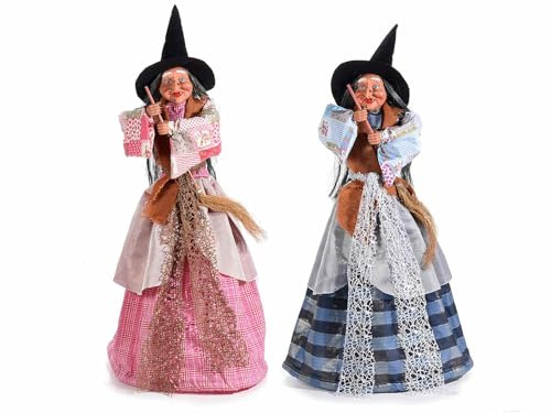 Gruppo Maruccia - Befane Decorative per Casa e Negozi - Decorazione per Natale ed Epifania - Set da 2 Streghe