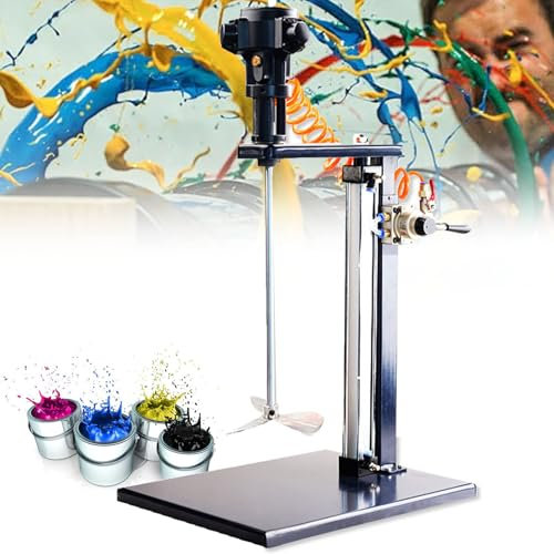 Mezclador De Soporte Neumático Comercial, Máquina Mezcladora Pintura Con Tanque Eléctrico 5 Gal/20 L, Mezclador De Cemento Hormigón Escritorio Para Mezclar Pintura, Tintes Líquidos Y Químicos
