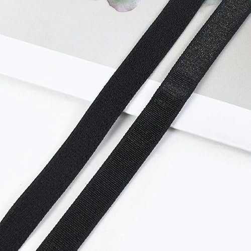 Bandas elásticas suaves de 10/20 metros, 6-25 mm, banda de goma de colores para ropa interior, correa de hombro, sujetador, bikini, cinturón, accesorio de costura DIY, negro, 25 mm, 20 metros