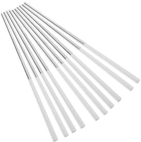 PAMINGONO 5pares Palillos De Metal Pulidos Para Acero Inoxidable Antideslizantes Elegantes
