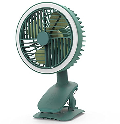Ventilador de escritorio con clip alimentado por USB, rotación personal, silencioso, eléctrico, 3 velocidades, para biblioteca, dormitorio, campamento, abrazadera resistente