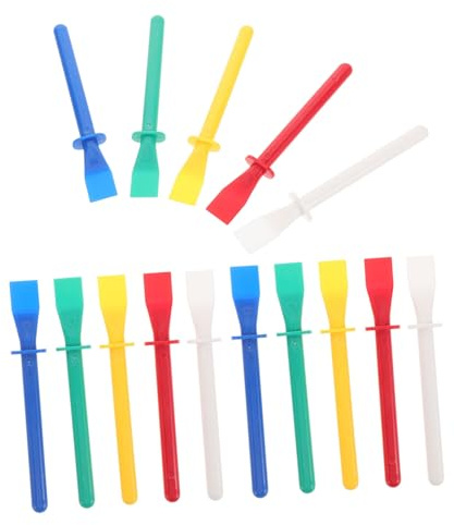 FIXOSHEE 15piezas Espátulas para Pegamento Resistentes y Ergonómicas para Manualidades Cuero Bricolaje Aplicadores Plásticos para Distribuir y Raspar Pegamentos Trabajos De Cuero
