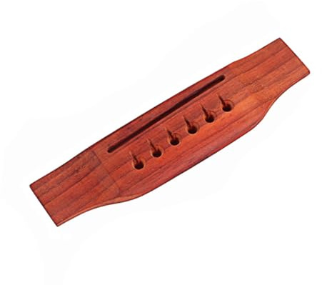 Milisten 6 Strings Redwood Guitar Bridge Acoustic Replacement Parts with Sturdy Structure Gq297