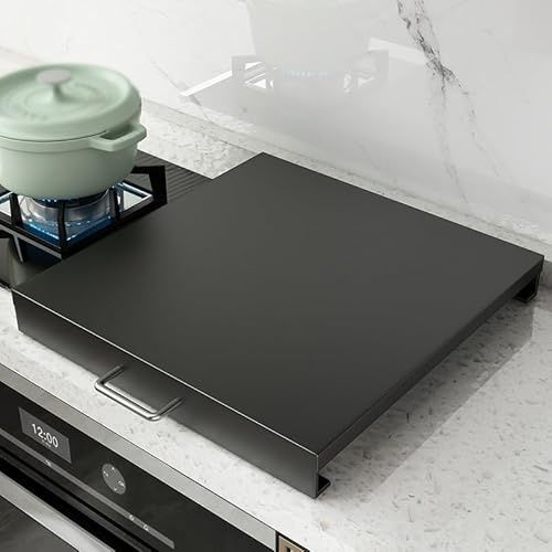ZHZHXR Copertura per Fornello a Gas Copri Piano Cottura Gas Cucine 4 Fuochi per Unità in Affitto, Piccole Case, Piani Cucina(Black,L13.78xW18.9xH3.54IN)