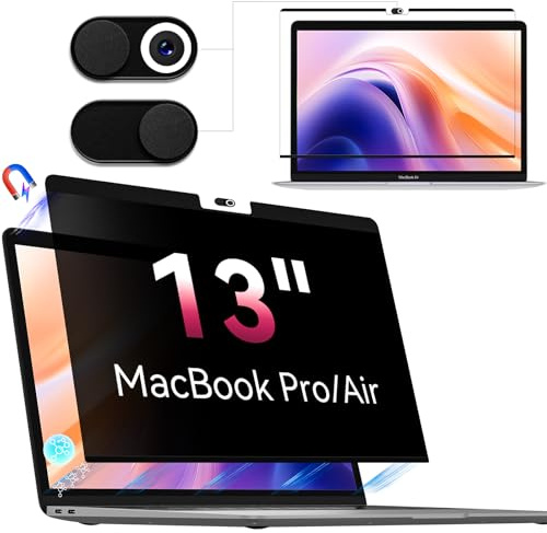 Magnétique Filtre de Confidentialité pour MacBook Pro 13 Pouces (2016-2022, M1,M2) / MacBook Air 13 Pouces (2018-2021,M1), Amovible Anti Espion Protection ecran Film Confidentialité pour Mac 13