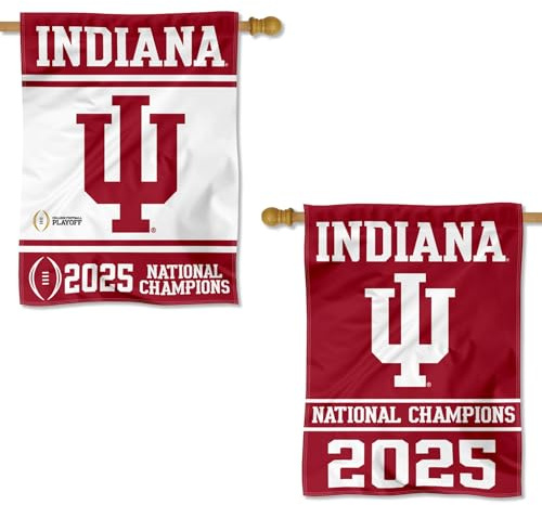 Indiana Hoosiers National Champions 2025 Double Sided House Banner Flag