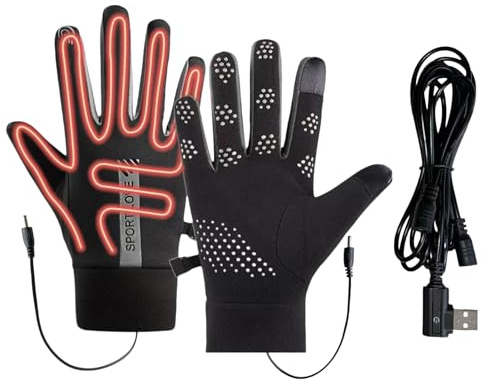 Guanti Riscaldabili Per Uomo Donna, Riscaldatore Elettrico Alimentato USB, Guanti Riscaldanti Con 3 Livelli Di Temperatura, Per Sci Ciclismo Motociclismo Escursionismo Alpinismo Corsa