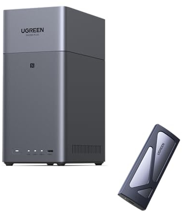 UGREEN NASync DH2300 2-Bay Desktop-NAS-Bundle mit NVMe-Gehäuse