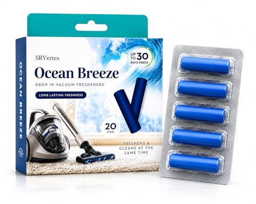 20PK Ocean Breeze Vacuum Freshener Sticks Universal Vacuum Cleaner Air Fresheners for Bagged & Bagless Vacuums Long Lasting Fragrance Deodoriser Dust Bag Carpet Scent