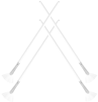 VINTORKY 4 Pinceles de Abanico Fáciles de Limpiar Mango Largo, de Madera y Nylon para Mascarillas Faciales para Aplicar Productos de Cuidado Facial