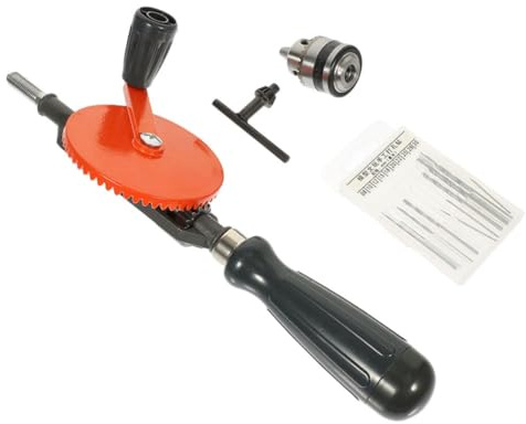 GALPADA Trapano Manuale a Manovella Mandrino 0,6-10mm 3/8 Pollici in Acciaio Strumento Portatile Resistente per Falegnameria per Studenti e Artigiani