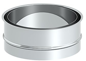 Ofenrohr - Wandfutter DC01 Stahl doppelt 100 mm, unlackiert; 150mm Durchmesser, Edelstahl