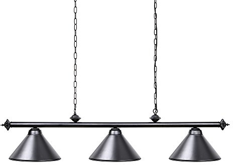 Wellmet Pool Table Lights with 3 Metal Shades for 7-9ft Dining Table, Man Cave, Game Room, Kitchen Island Light for Restaurant or Dining Room - Black