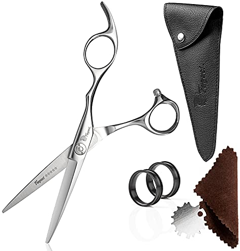 Fagaci Forbici Parrucchiere Professionali con Lame Affilate, Forbici per Capelli Professionali Barbiere inossidabile 440C, Forbice Parrucchieri Movimento Fluido e Taglio Raffinato, Kit Forbici Barba