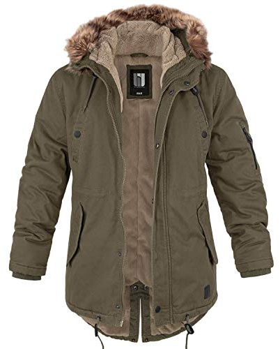 bw-online-shop Fishtail Winter Parka with Lining Men's Parka Jacket, olive, S