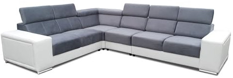 All4All Ecksofa mit Schlaffunktion Paloma - Eckcouch mit Bettkasten 334x264 cm - Wohnlandschaft L Form - Farbe wählbar - Schlafsofa - verstellbare Kopfstützen - Sofa Groß - Modern - Seite Links 19