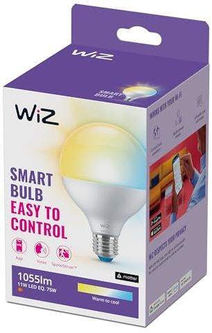 WiZ Lampadina Smart WiFi, Luce Bianca da Calda a Fredda Dimmerabile, E27, 75W, Tecnologia SpaceSense, Controllo Vocale (Alexa, Apple HomeKit, Google Home)