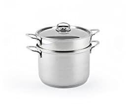 Bialetti Pentola Singola Cestello Speciale Line Acciaio 22cm - 6 Quarts Pentola - Ideale per Pasta Italiana - Made in Italy