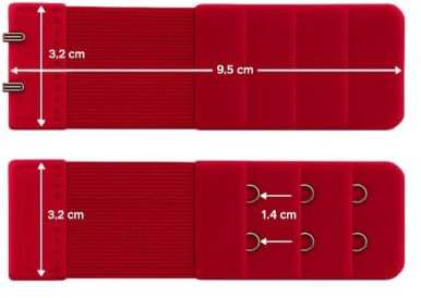 BH Verlängerung 2 Haken 3 Reihen Verschluss Gummi Erweiterung um 6 - 13 cm