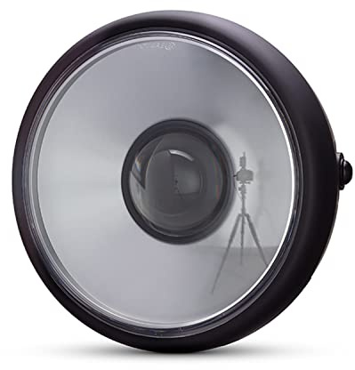 Moto HA CONDOTTO IL Faro Proiettore Del Faro 7.7 Universale per Moto Da Strada Personalizzata con Lampada Ad Alta e Basso Fascio Chopper Cafe Racer Progetto