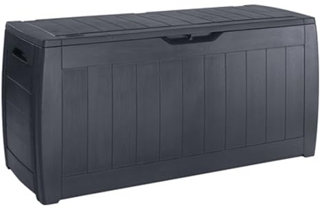Curver Hollywood 270L Gartenbox Aufbewahrungsbox Wetterfest und UV-beständig Graphit