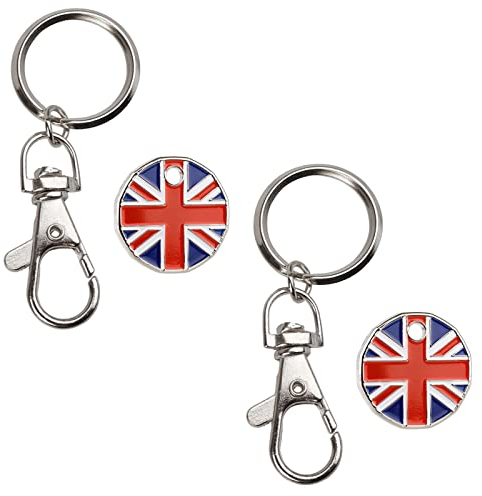 Fabulouz Shopping Trolley Tokens | 12-Sided £1 Coin Design | Keyring Clasp for Supermarket Cart | Ideal for Gifts & Locker Keys (Pack of 2)