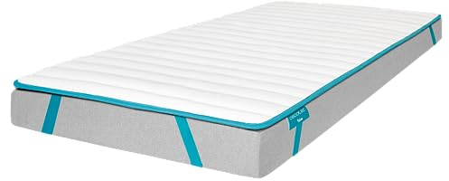 Cecotec Coprimaterasso Flow Topserenity 90x190. Core viscoelastico 100%, cinghie elastiche anti -Slip, alta fermezza media, altezza 5 cm, copertura easyclean, sistema anti -acqua