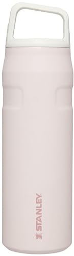 Stanley IceFlow Cap and Carry Water Bottle 24 oz | Wide Mouth Twist Lid | Lightweight and Leakproof for Travel and Sports | Insulated Stainless Steel | BPA-Free | Rose Quartz Glimmer