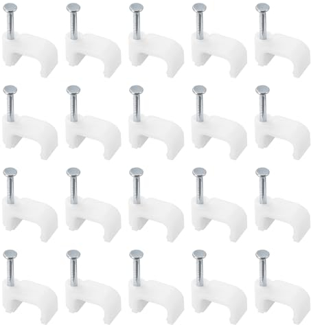 sourcing map Câble Agrafes, 100pcs 9mm Clou en Câble Agrafes Cercle Câble Pinces Câble Punaises Cordon Agrafes Fil Support pour Cordons Gestion