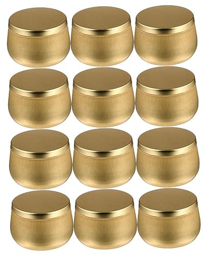 MAGICLULU 12pcs 8oz Round Tinplate Tea Canisters Airtight Lid for Tea Storage Candy Jewelry and Craft Supplies Gold Color
