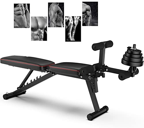 Verstellbare Hantelbank, Mehrpositionen-Universalbank für Ganzkörpertraining, Klappbare Hantelbank, Schrägbank für Gewichtheben, Heim-Fitnessstudio, Tragkraft 200 kg