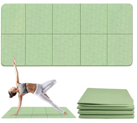 Tappetino Yoga Antiscivolo Pieghevole 183x61x0.4cm - Da Viaggio Per Palestra - Non Adatto Per Esercizi Intensivi