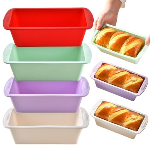 Pasdrucn 4Pcs Moule Silicone Patisserie, Moule Gateau Silicone, Moules à Pâtisserie, Moule A Gateau Carré, Moule Layer Cake, Moules à Gâteaux, Moule Mini Cake, Moule Patisserie, Moules Silicone (S)