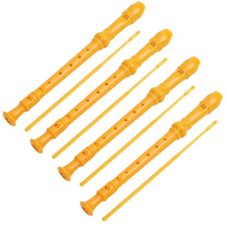 Begchy Gelbe ABS-Blockflöte 8-Loch Musikinstrument Flöte Kinder Erwachsene Anfänger Einsteiger Flöteninstrument