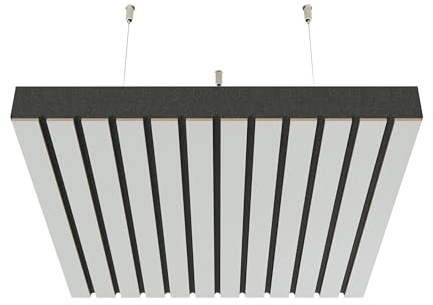 2 Pack — Ceiling-Mounted Acoustic Panels with Mounting Kit | Sound-Absorbing & Diffusion Cloud Panels | Echo Reduction | Acoustic Treatment | Color: [SLATO | White]