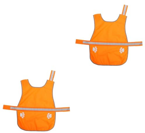 Supvox 2stücke Reflektierende Hundeweste Für Hohe Sichtbarkeit Leichtem Oxford Nächtliche Und Outdoor-aktivitäten Orange