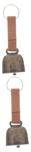 IMIKEYA 2St Bären Glocke Kuhglocke Cattle Bell kuhschelle kuhglocken Cowbell cattlebell Glocken für Rinder Ziegenhalsband Bassglocke Haustier Glocken für Katzenhalsbänder Hundebedarf Leder