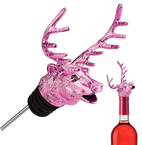 Weinausgießer mit Hirschkopf, Flaschenverschluss, Likörausgießer, 2-in-1, Hirschkopf, Cocktails, Weinbelüfter, Ausgießer und Stopper, Whisky-Ausgießer, Likörausgießer, Flaschenausgießer