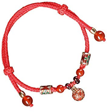 Fußkettchen für Damen, zierliche Fußkettchen im Vintage-Stil, rotes Seil, Fußornament mit Einer Reihe von Glöckchen und Fußkettchen mit Klang, Strand-Fußkette, Damen-Fußkettchen