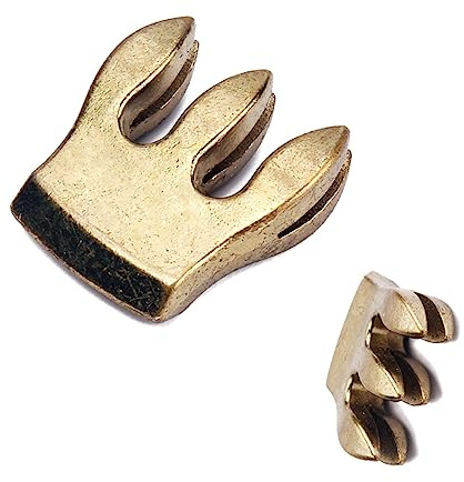 Professioneller Metall Geigendämpfer mit 3 Zinken für Violine 1/8 bis 4/4 | Übungszubehör für Leises Spielen, Geeignet für Geige und Kleine Bratsche, Goldfarben, Leicht Montierbar